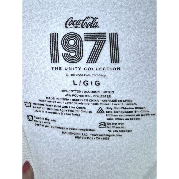 Coca Cola Crop top Sweatshirt Pullover Floral Print Out Logo Sweatshirt sz L - Picture 2 of 4